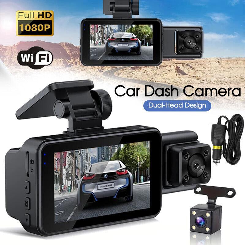 1080P Car Dash Camera Video DVR Recorder Front and Rear Inside Night Vision Dual Cam