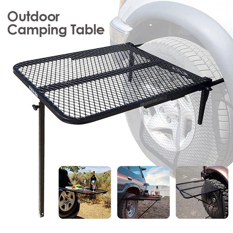 Car outdoor camping table metal barbecue grill tire metal folding table portable outdoor barbecue ta